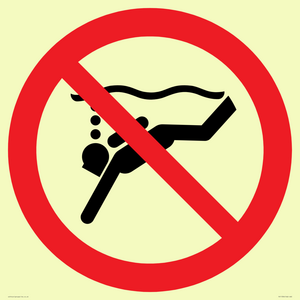 Prohibition: No sub-aqua diving